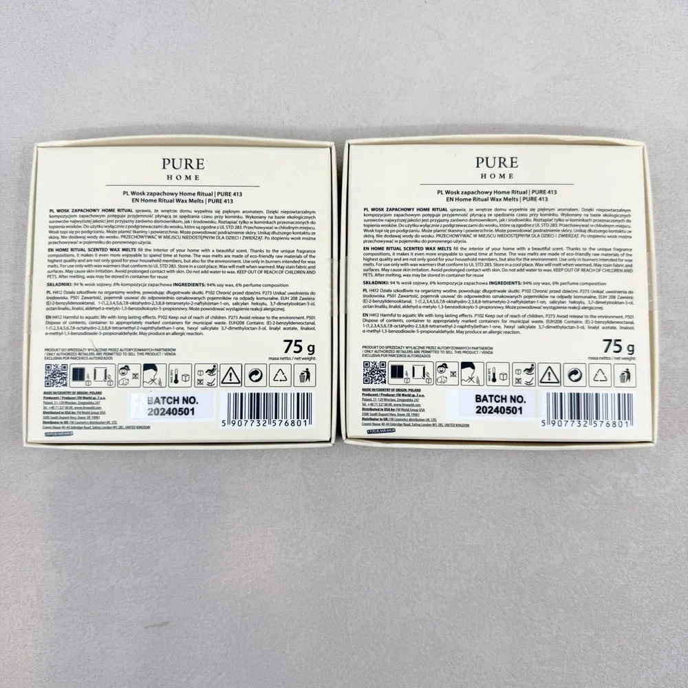 FM Pure Home 413 by Federico Mahora Home Ritual Wax Melts 2.6oz New Sealed